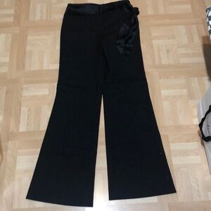 Kenneth Cole black slacks with black satin waist tie